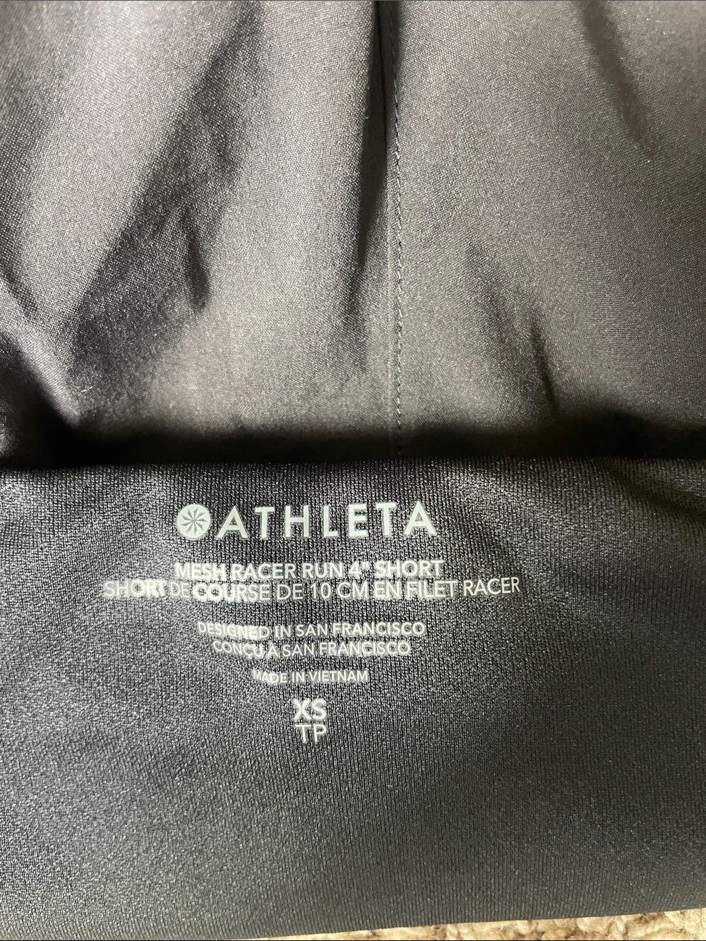 Athleta Black Mesh Racer Run Shorts